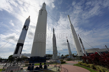 Merritt Island  Vereinigte Staaten von Amerika  der Rocket Garden im Besucherkomplex des Kennedy Space Center