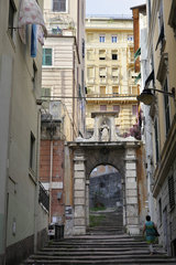 Genua  Italien  eine Treppengasse in der Altstadt
