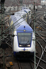 Hamburg  Deutschland  Fernzug der privaten Bahngesellschaft Metronom