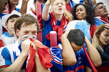 French football fans watching football match