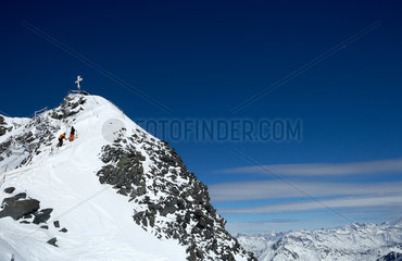 Verbier  Schweiz  Blick zum Gipfel des Mont Fort