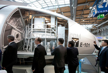 Hannover  Deutschland  Enercon Windkraftanlage auf der Industriemesse Hannover