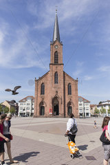 Marktplatz und Kirche in Kehl