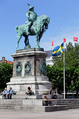 Malmoe  Schweden  Reiterstandbild Karl X. Gustav auf dem Stortorget