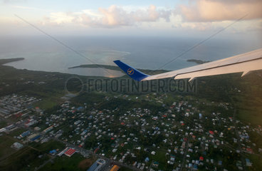 Crown Point  Trinidad und Tobago  Blick auf Crown Point aus einem Flugzeug