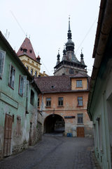 Schaessburg  Rumaenien  die Altstadt mit dem Stundturm