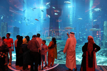 Dubai  Vereinigte Arabische Emirate  Hotelgaeste vor der Ambassador Lagoon