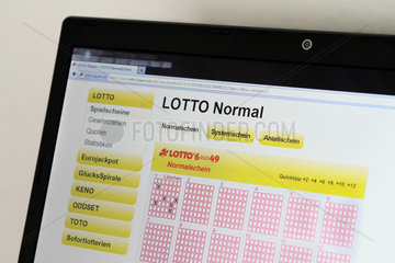 Stuttgart  Deutschland  Internetseite von Lotto