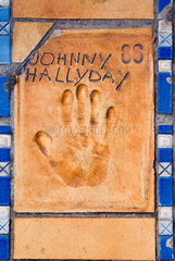 Cannes  Handabdruck des Schauspielers Johnny Hallyday auf der Croisette