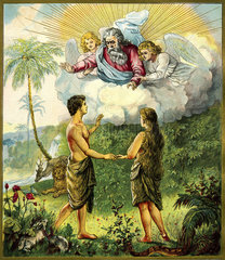 Adam und Eva im Paradies  Gott  1897