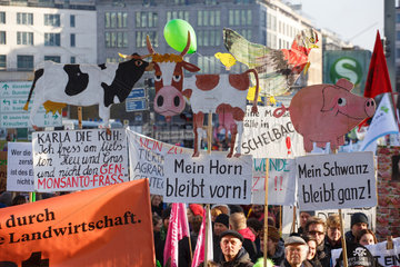 Berlin  Deutschland  Demonstration mit der Forderung Stoppt die Agrarindustrie