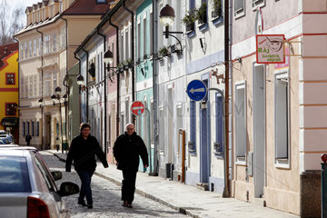 Budweis  Tschechische Republik  Passsanten in der Altstadt