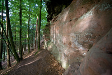 Dahn  Deutschland  Felsformation an einem Wanderweg am -kleinen Eyberg-