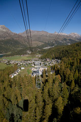 Surlej  Schweiz  die Corvatsch-Bergbahn im Oberengadin