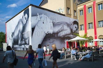 Berlin  Deutschland  Werbung von Armani Jeans auf der PREMIUM International Fashion Trade Show