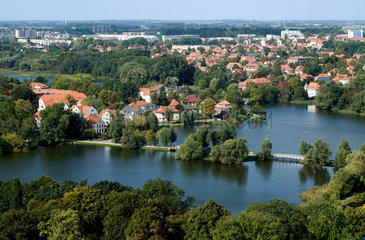 Stralsund  Deutschland  Stadtuebersicht mit dem Knieper-Teich