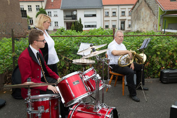 Beckingen  Deutschland  der Lyra Musikverein bei einer Wahlkampfveranstaltung