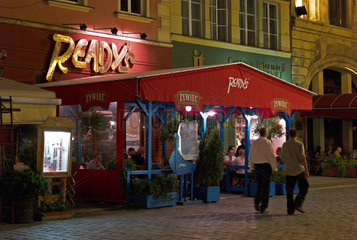 Breslau  Polen  Restaurants am Marktplatz