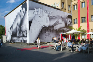 Berlin  Deutschland  Werbung von Armani Jeans auf der PREMIUM International Fashion Trade Show