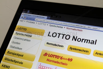 Stuttgart  Deutschland  Internetseite von Lotto