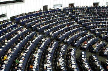 Strassburg  Frankreich  Plenarsaal mit den Abgeordneten im Europaparlament
