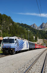 Preda  Schweiz  Rhaetische Bahn im Bahnhof von Preda