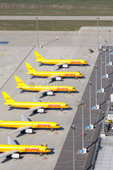 Schkeuditz  Deutschland  Flugzeuge am DHL-Luftfrachtzentrum am Flughafen Leipzig-Halle
