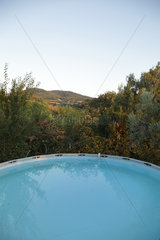 Scansano  Italien  ein Pool in einem Garten im Ortsteil Polveraia