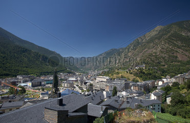 Escaldes-Engordany  Andorra  Blick ueber das Tal