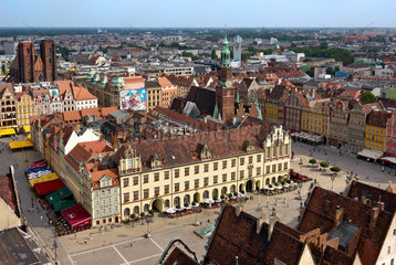 Breslau  Polen  Blick auf den Marktplatz