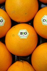 Berlin  Deutschland  Orangen mit Bio-Siegel