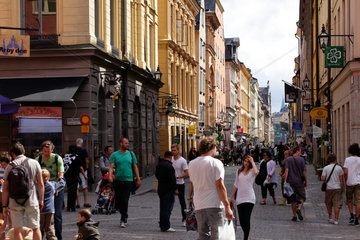 Stockholm  Schweden  Touristen in der Gasse Stora Nygatan in der Altstadt
