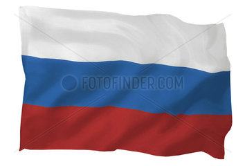 Fahne von Russland (Motiv B; mit natuerlichem Faltenwurf und realistischer Stoffstruktur)