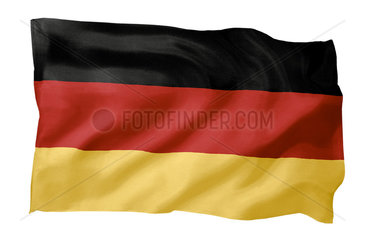 Fahne von Deutschland (Motiv A; mit natuerlichem Faltenwurf und realistischer Stoffstruktur)