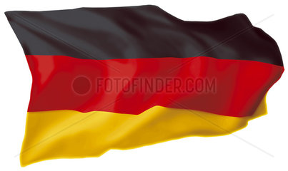 Fahne von Deutschland (Motiv B; mit natuerlichem Faltenwurf)