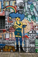 Berlin  Deutschland  Graffiti an einer Hauswand in Berlin