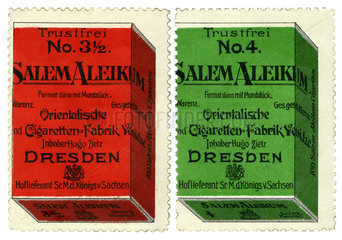 Werbung fuer Salem Aleikum Zigaretten  Dresden  1913