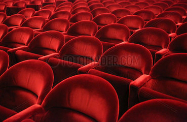 Orvieto  Italien  leere Sitzreihen im Mancinelli Theater