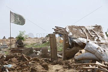 Charsadda  Pakistan  vom Hochwasser zersoertes  weggeschwemmtes Dorf