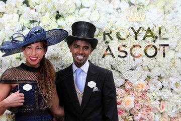 Royal Ascot  Portrait of Sir Mohamed Farah and his wife Tania Nell