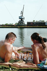 Schachspiel am Rhein-Herne-Kanal