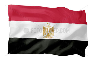Fahne von Aegypten (Motiv A; mit natuerlichem Faltenwurf und realistischer Stoffstruktur)