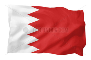 Fahne von Bahrein (Motiv A; mit natuerlichem Faltenwurf und realistischer Stoffstruktur)