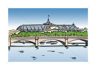 Illustration of the Grand Palais in Paris  France