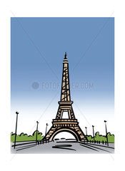 Illustration of the Eiffel Tower in Paris  France