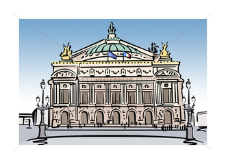 Illustration of the Opera Garnier in Paris  France