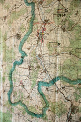 Geisa  Deutschland  eine Landkarte im Museum der Gedenkstaette Point Alpha