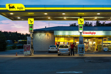 Brodetz  Tschechien  Tankstelle der Marke AGIP