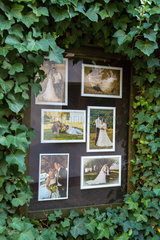 Weissenburg  Frankreich  Werbetafel eines Fotografen mit Hochzeitsfotos