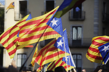 Girona  Katalonien  Spanien - Demonstration fuer die Unabhaengigkeit